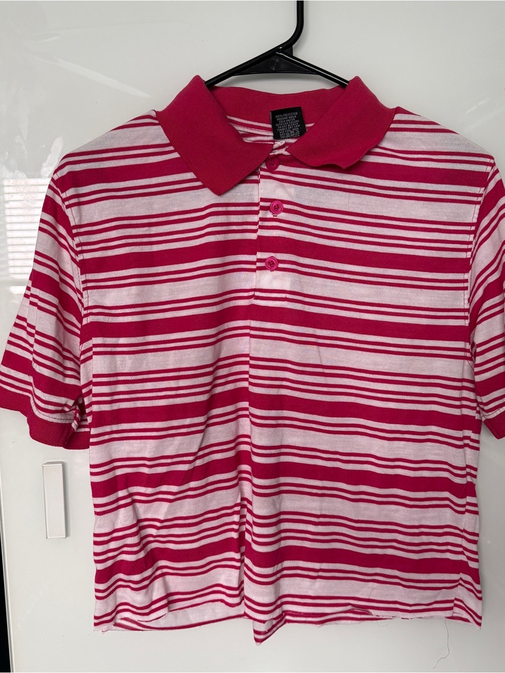 Silver Jeans Pink and White Striped Polo
